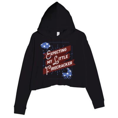 Expecting My Little Firecracker Gift Crop Fleece Hoodie