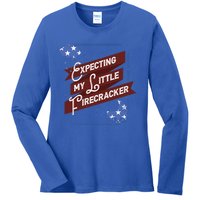 Expecting My Little Firecracker Gift Ladies Long Sleeve Shirt