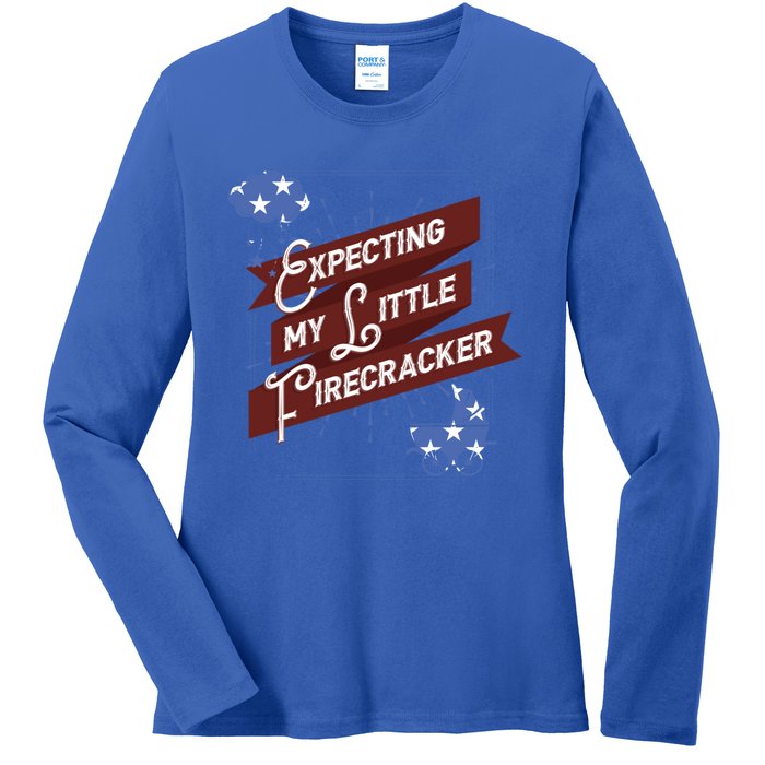 Expecting My Little Firecracker Gift Ladies Long Sleeve Shirt