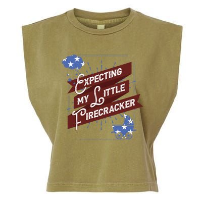 Expecting My Little Firecracker Gift Garment-Dyed Women's Muscle Tee