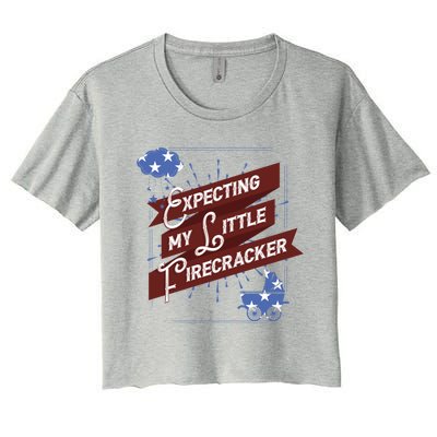 Expecting My Little Firecracker Gift Women's Crop Top Tee