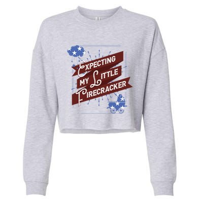 Expecting My Little Firecracker Gift Cropped Pullover Crew