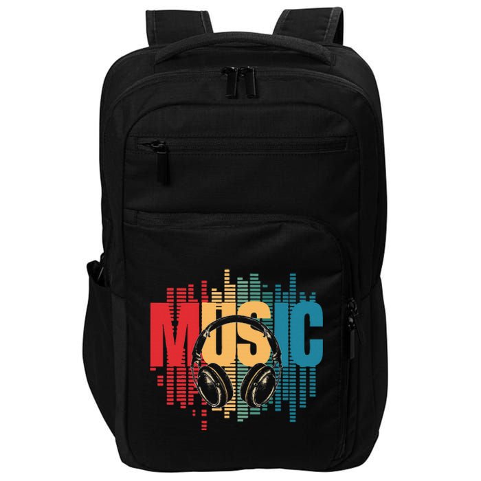 Electronic Music Lover Dj Retro Headphones Impact Tech Backpack