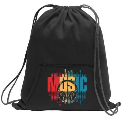 Electronic Music Lover Dj Retro Headphones Sweatshirt Cinch Pack Bag