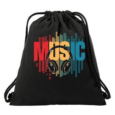 Electronic Music Lover Dj Retro Headphones Drawstring Bag