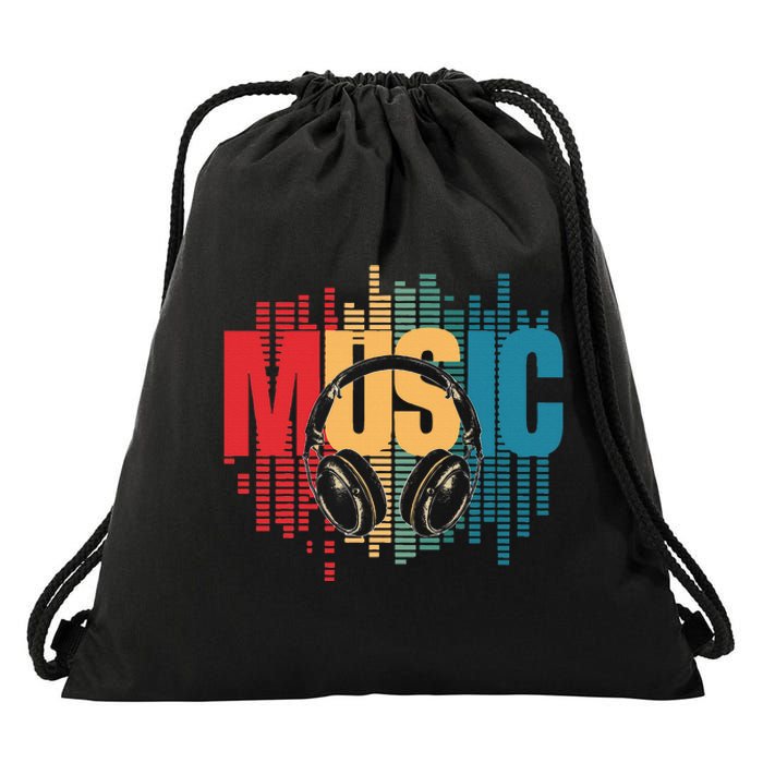 Electronic Music Lover Dj Retro Headphones Drawstring Bag