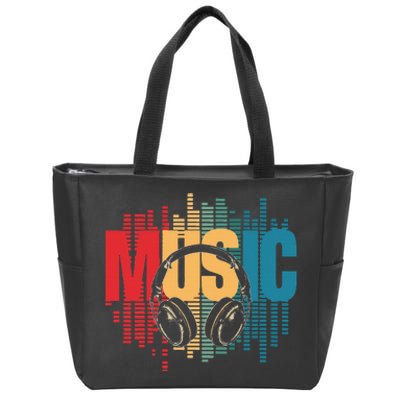 Electronic Music Lover Dj Retro Headphones Zip Tote Bag