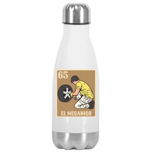 El Mecanico Lottery Spanish Bingo Card Game Stainless Steel Insulated Water Bottle