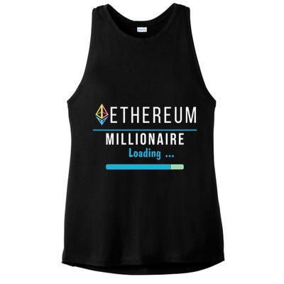 Ethereum Millionaire Loading, Blockchain, ETH Crypto, HODL ETH Ladies PosiCharge Tri-Blend Wicking Tank