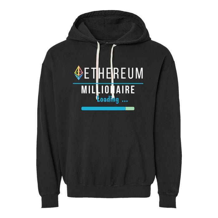 Ethereum Millionaire Loading, Blockchain, ETH Crypto, HODL ETH Garment-Dyed Fleece Hoodie