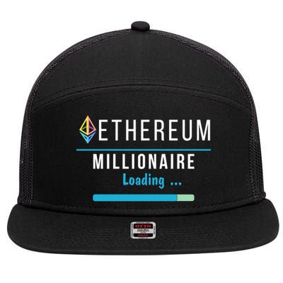 Ethereum Millionaire Loading, Blockchain, ETH Crypto, HODL ETH 7 Panel Mesh Trucker Snapback Hat