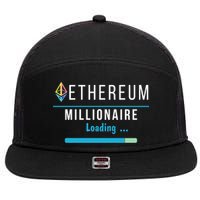 Ethereum Millionaire Loading, Blockchain, ETH Crypto, HODL ETH 7 Panel Mesh Trucker Snapback Hat