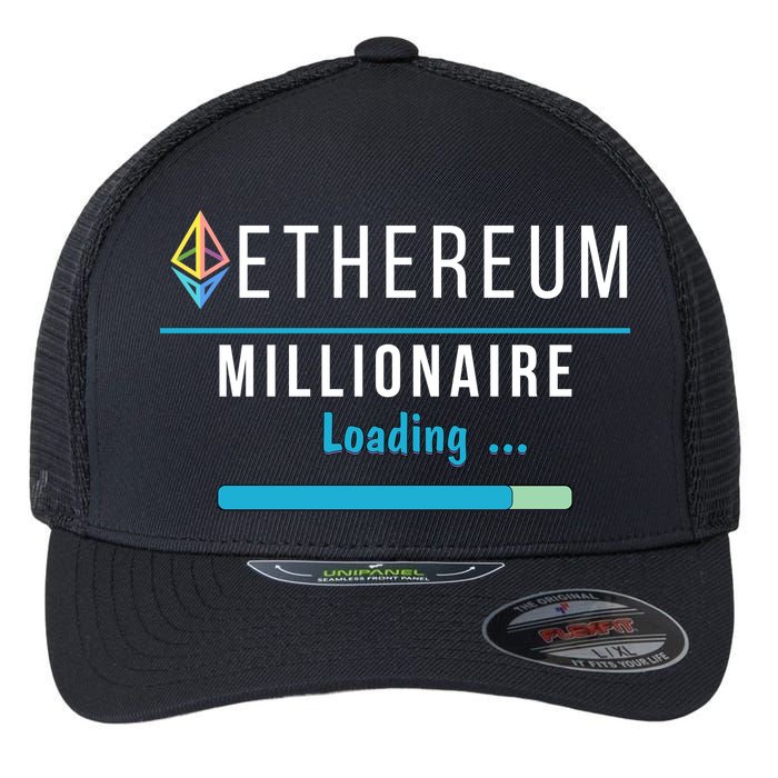Ethereum Millionaire Loading, Blockchain, ETH Crypto, HODL ETH Flexfit Unipanel Trucker Cap