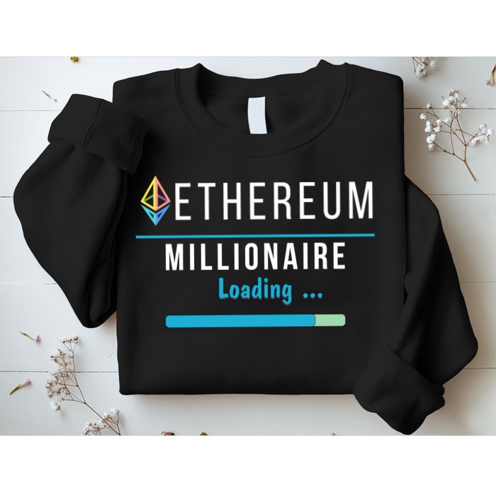 Ethereum Millionaire Loading, Blockchain, ETH Crypto, HODL ETH Sweatshirt