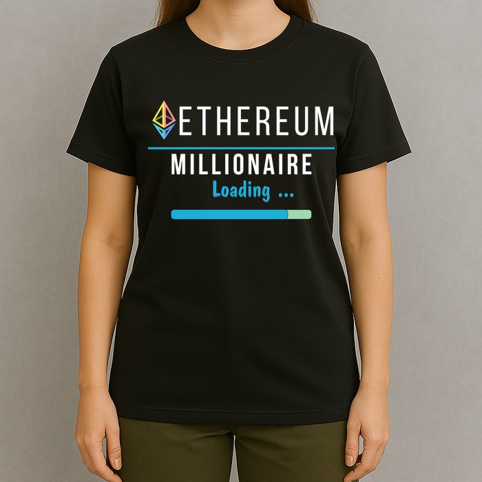 Ethereum Millionaire Loading, Blockchain, ETH Crypto, HODL ETH T-Shirt