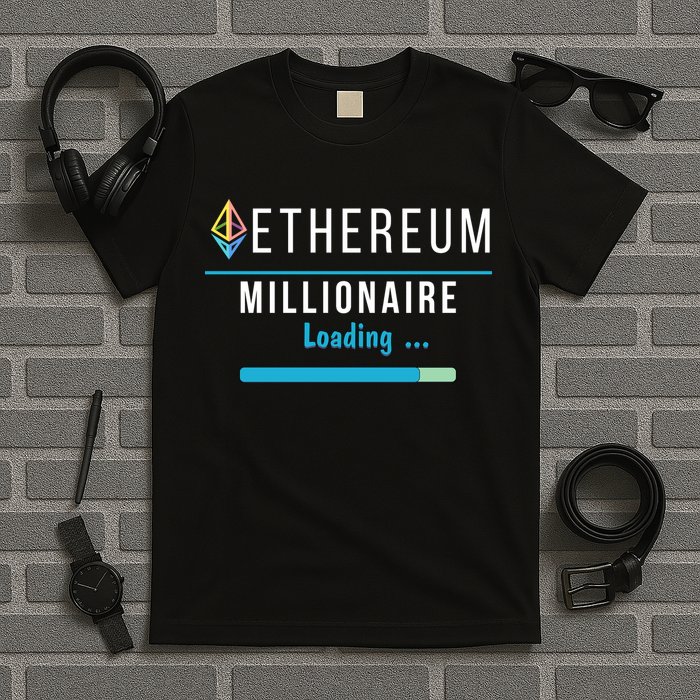 Ethereum Millionaire Loading, Blockchain, ETH Crypto, HODL ETH T-Shirt