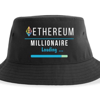 Ethereum Millionaire Loading, Blockchain, ETH Crypto, HODL ETH Sustainable Bucket Hat