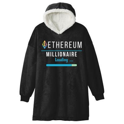 Ethereum Millionaire Loading, Blockchain, ETH Crypto, HODL ETH Hooded Wearable Blanket