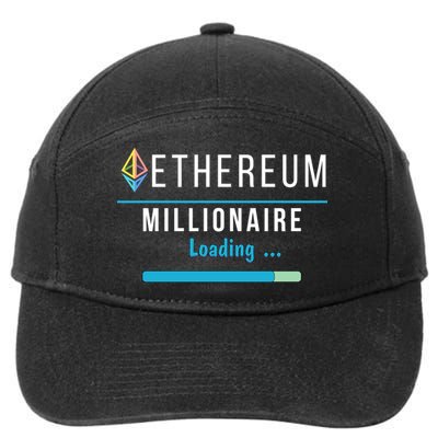 Ethereum Millionaire Loading, Blockchain, ETH Crypto, HODL ETH 7-Panel Snapback Hat