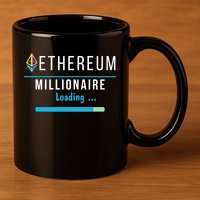 Ethereum Millionaire Loading, Blockchain, ETH Crypto, HODL ETH 11oz C Handle Ceramic Mug