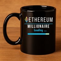 Ethereum Millionaire Loading, Blockchain, ETH Crypto, HODL ETH 11oz C Handle Ceramic Mug