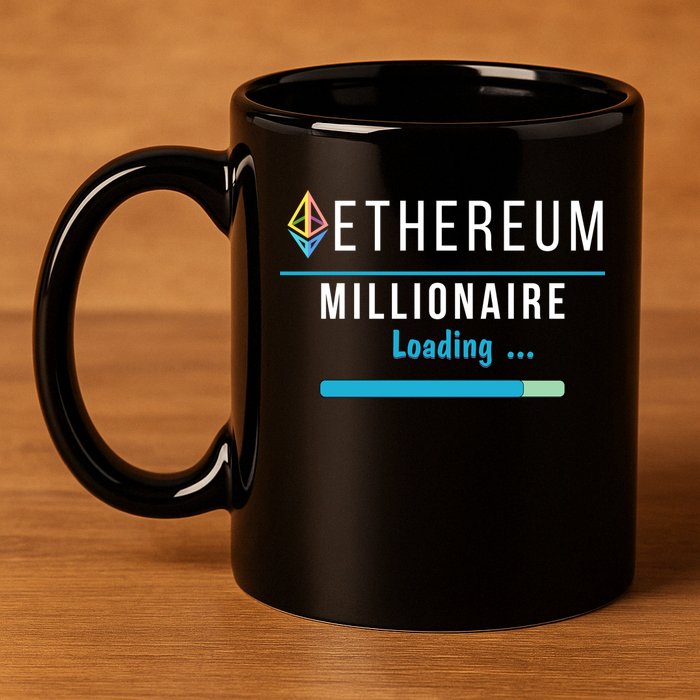 Ethereum Millionaire Loading, Blockchain, ETH Crypto, HODL ETH 11oz C Handle Ceramic Mug