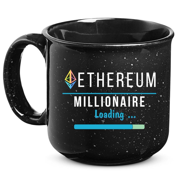 Ethereum Millionaire Loading, Blockchain, ETH Crypto, HODL ETH 15oz Campfire Ceramic Mug