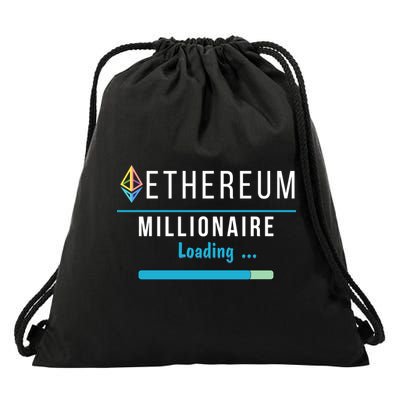 Ethereum Millionaire Loading, Blockchain, ETH Crypto, HODL ETH Drawstring Bag