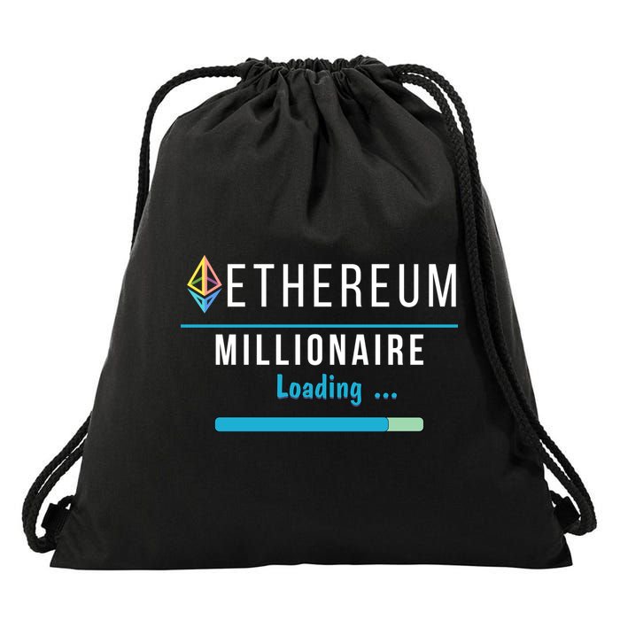 Ethereum Millionaire Loading, Blockchain, ETH Crypto, HODL ETH Drawstring Bag