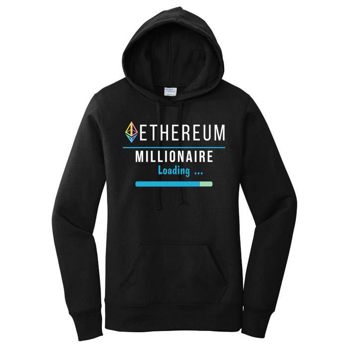 Ethereum Millionaire Loading, Blockchain, ETH Crypto, HODL ETH Women's Pullover Hoodie