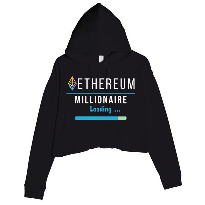 Ethereum Millionaire Loading, Blockchain, ETH Crypto, HODL ETH Crop Fleece Hoodie