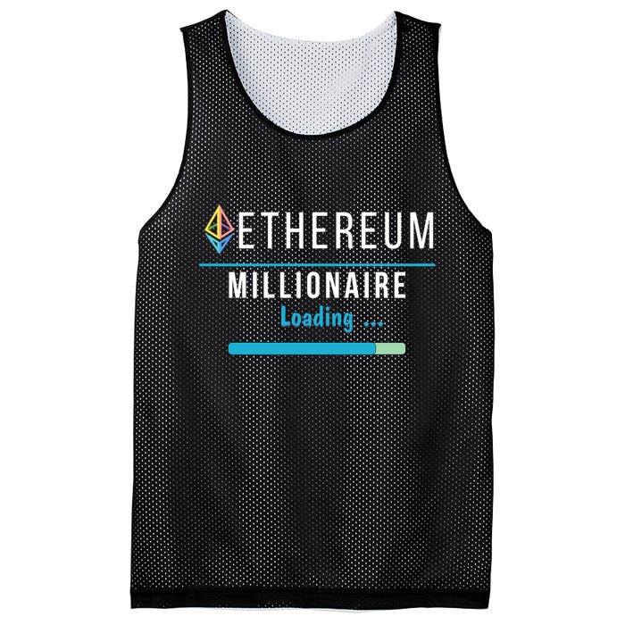 Ethereum Millionaire Loading, Blockchain, ETH Crypto, HODL ETH Mesh Reversible Basketball Jersey Tank