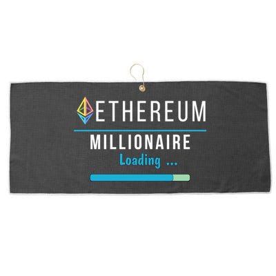 Ethereum Millionaire Loading, Blockchain, ETH Crypto, HODL ETH Large Microfiber Waffle Golf Towel