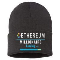 Ethereum Millionaire Loading, Blockchain, ETH Crypto, HODL ETH Sustainable Knit Beanie