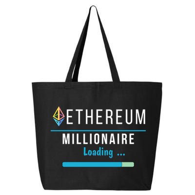 Ethereum Millionaire Loading, Blockchain, ETH Crypto, HODL ETH 25L Jumbo Tote