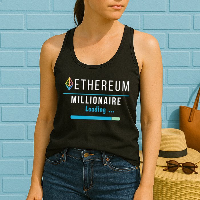 Ethereum Millionaire Loading, Blockchain, ETH Crypto, HODL ETH Womens Tank Top