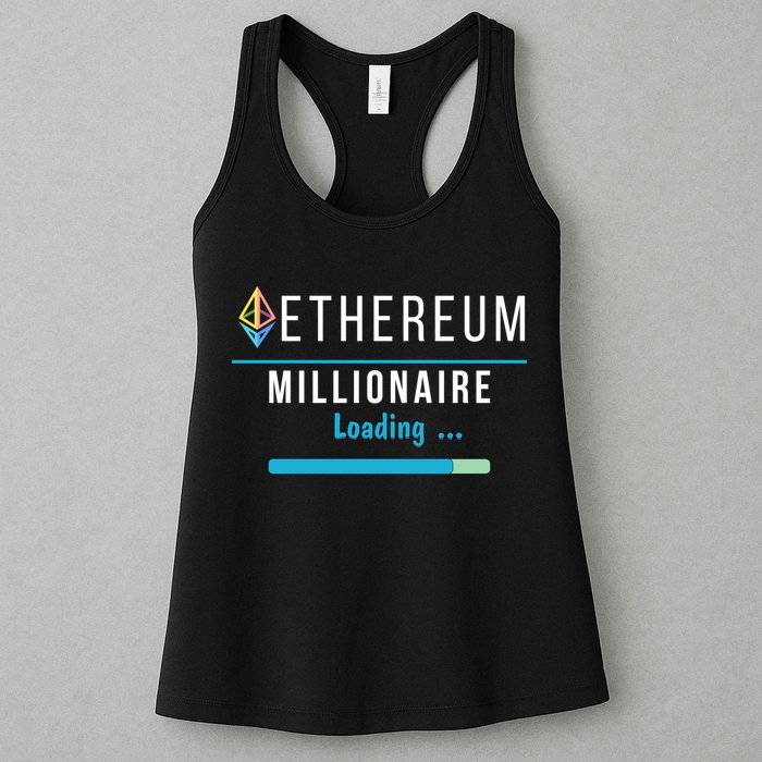 Ethereum Millionaire Loading, Blockchain, ETH Crypto, HODL ETH Womens Tank Top