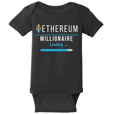 Ethereum Millionaire Loading, Blockchain, ETH Crypto, HODL ETH Baby Bodysuit