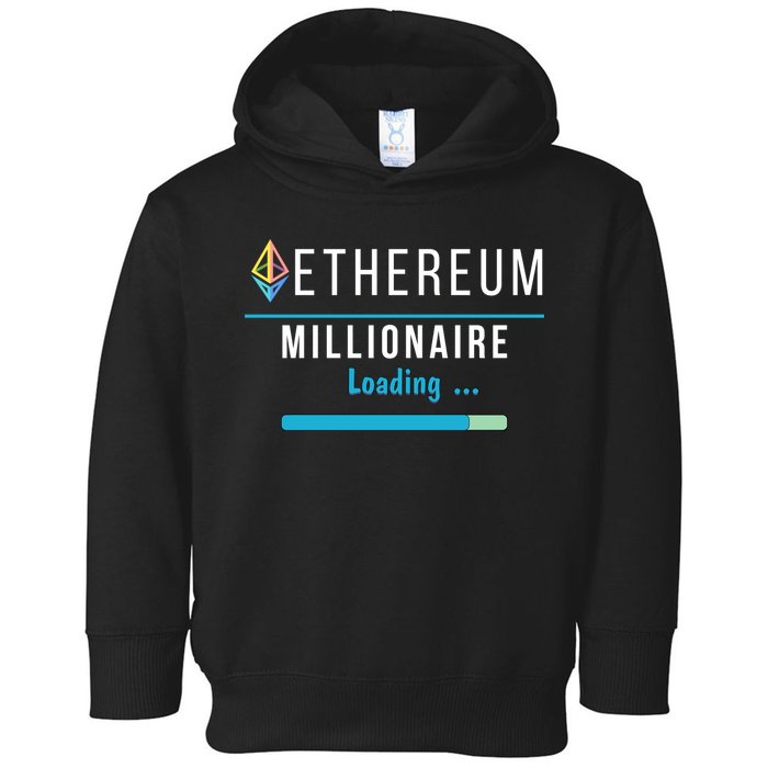 Ethereum Millionaire Loading, Blockchain, ETH Crypto, HODL ETH Toddler Hoodie
