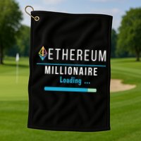 Ethereum Millionaire Loading, Blockchain, ETH Crypto, HODL ETH Golf Towel