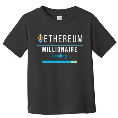 Ethereum Millionaire Loading, Blockchain, ETH Crypto, HODL ETH Toddler T-Shirt