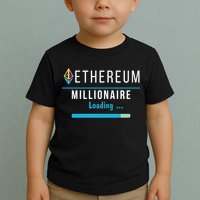 Ethereum Millionaire Loading, Blockchain, ETH Crypto, HODL ETH Toddler T-Shirt