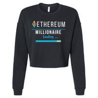 Ethereum Millionaire Loading, Blockchain, ETH Crypto, HODL ETH Cropped Pullover Crew
