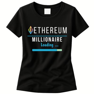 Ethereum Millionaire Loading, Blockchain, ETH Crypto, HODL ETH Womens T-Shirt
