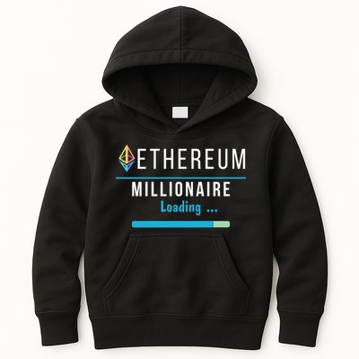 Ethereum Millionaire Loading, Blockchain, ETH Crypto, HODL ETH Kids Hoodie