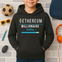 Ethereum Millionaire Loading, Blockchain, ETH Crypto, HODL ETH Kids Hoodie