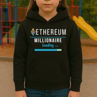 Ethereum Millionaire Loading, Blockchain, ETH Crypto, HODL ETH Kids Hoodie