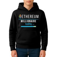 Ethereum Millionaire Loading, Blockchain, ETH Crypto, HODL ETH Kids Hoodie