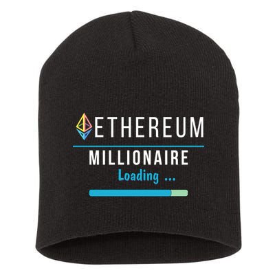 Ethereum Millionaire Loading, Blockchain, ETH Crypto, HODL ETH Short Acrylic Beanie