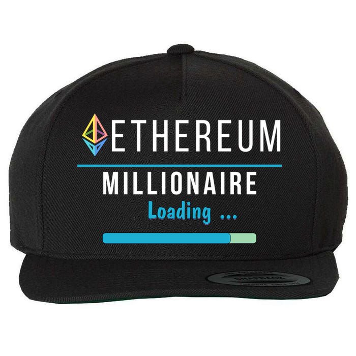 Ethereum Millionaire Loading, Blockchain, ETH Crypto, HODL ETH Wool Snapback Cap